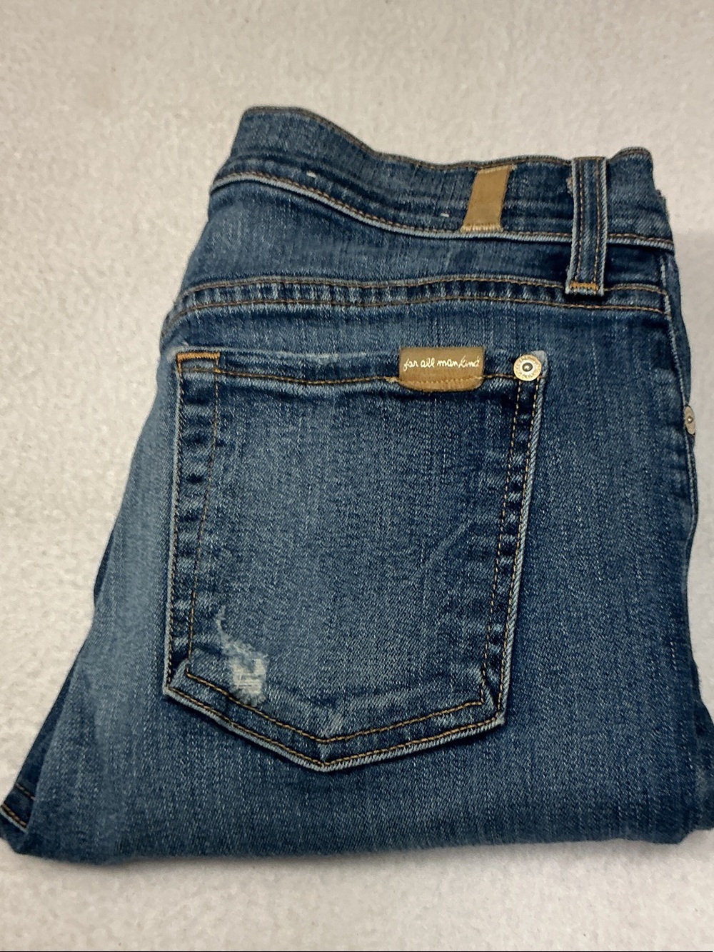 7 For All Mankind the ankle skinny Jeans in Dark Blue Denim,Sz 28 inseam28. 3162